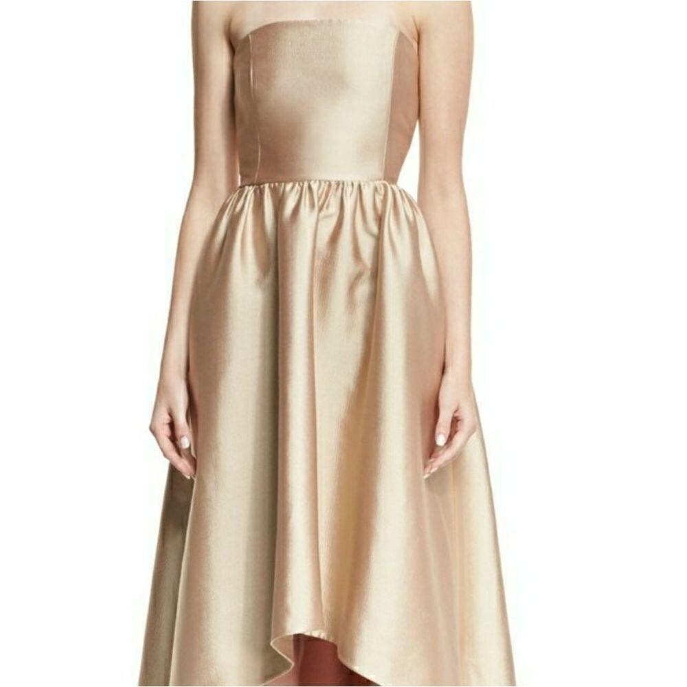 Co Strapless Satin High-Low Cocktail Dress - Picture 8 of 15